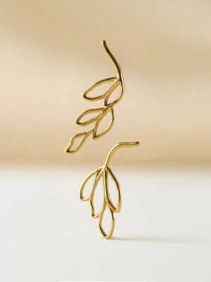 Golden Foilage Earring