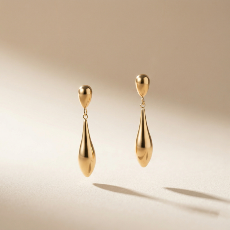 Golden Teardrop Earing